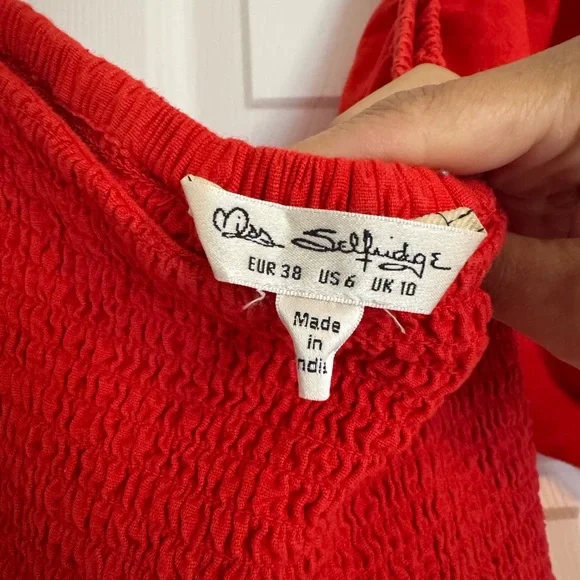 Miss Selfridge Scarlet Textured Dress - Picture 2 of 2